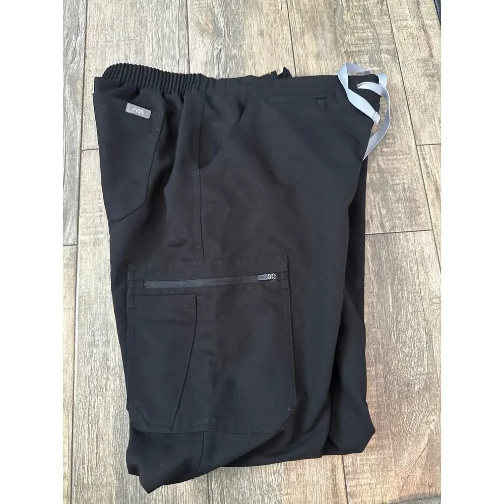 FIGS Men's Black Kade Cargo Scrub Pants Size small